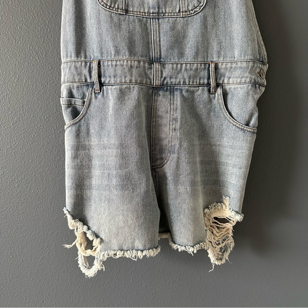 Distressed Denim Overalls - Picture 2 of 3